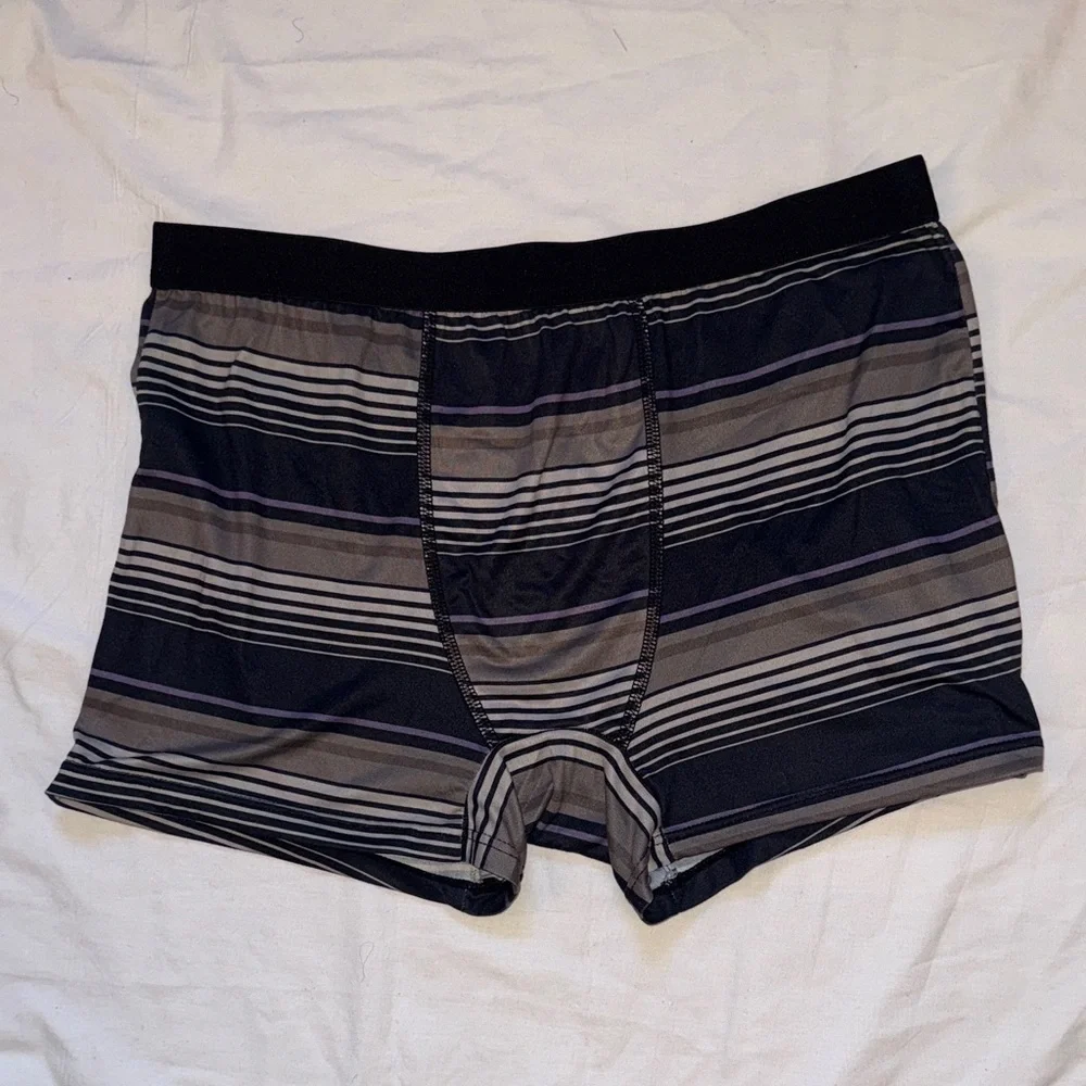 Stylish Striped Boxer Briefs in Black and Gray